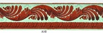 Bordüre mit Pflanzenranke und Akanthusblattfries aus rotem Velours