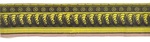 Bordüre mit goldfarbenem Blattstab und Rosettenband über kanneliertem Fries