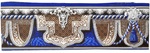 Bordüren mit Draperie im maurischen Stil mit silber-blauen Kordeln und Quasten