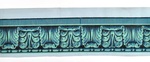 Bordüre mit Akanthusblattfries, Perlstabornament und kanneliertem Band in Blaugrün
