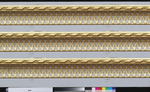 Bordüre, Gitter in Braun und Gold auf Grau, 3-bandig