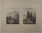 Verkaufslithographie "Les Chèvres des Alpes" und "L