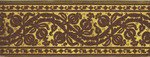 Papierbordüre mit Imitation eines Reliefsamtes auf goldenem Grund