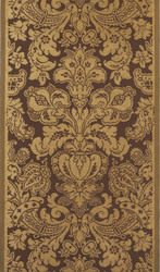 Papiertapete mit Imitation eines Seidengewebes mit Muster in Goldlamé