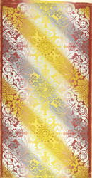 Diagonal gestreifte Iris-Tapete; in changierendem Gelb und Rot;    Tafel, Katalog Nr. 83 (Taptenkunst-Katalog)
