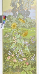 Panoramatapete: Teilstück einer Blumenlandschaft mit Sonnenblumen