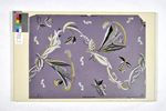 Entwurf, florale abstraktes Muster auf violettem Grund