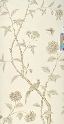 Blumendekor asiatisch; Dekor Wilhelmsthal in grau-braun auf weiß