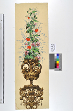 Füllstück mit Blumensäule in barockisierender Vase