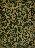 Papiertapete mit Imitation eines Reliefsamtes mit goldenen Laméfäden