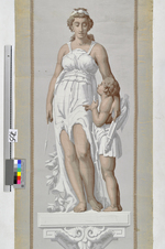 Füllstück mit Venus (Aphrodite) und Amor (Eros) aus dem Dekor "Der Olymp"
