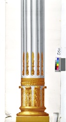Säulenbasis mit Goldornamentdekor