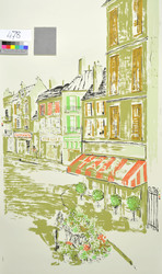 Piedmont Papers, "Toujours Paris" Hand printed Scenic, Strassenszenen von Paris