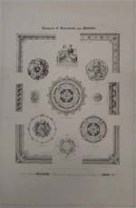 Verkaufslithographie "Rosaces et Ornements pour Plafonds"